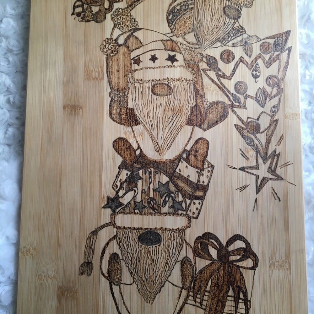 Festive Engraved Bamboo Cutting Board